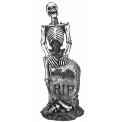 National Tree Company Halloween Silver Skeleton On Gravestone, 20 Inches