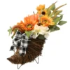 National Tree Company Artificial Wicker Cornucopia Basket Decoration, Decorated With Pumpkins, Sunflower Blooms, Assorted Leaves, Autumn Collection, 20 Inches