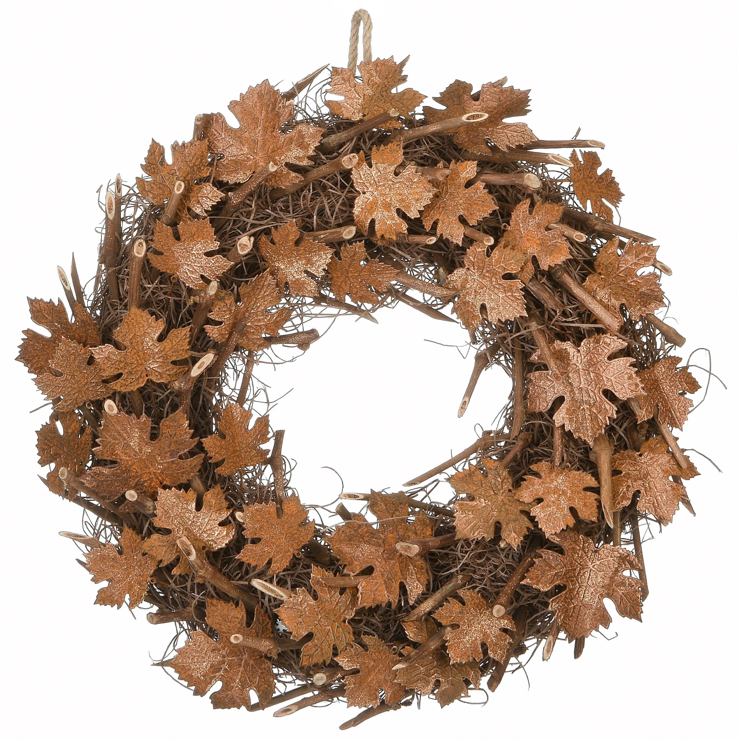 National Tree Company Artificial Autumn Wreath, Decorated With Brown Maple Leaves, Autumn Collection, 18 Inches
