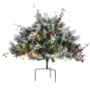 National Tree Company 22" Snowy Bedford Urn Filler With Battery Operated LED Lights