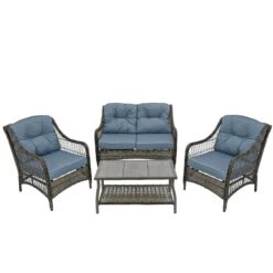 National Tree Company Litherland Collection 4-Piece All-Weather Chat Set