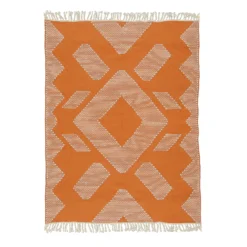 National Tree Company 5x7 Hand Woven Outdoor Rug, Papaya