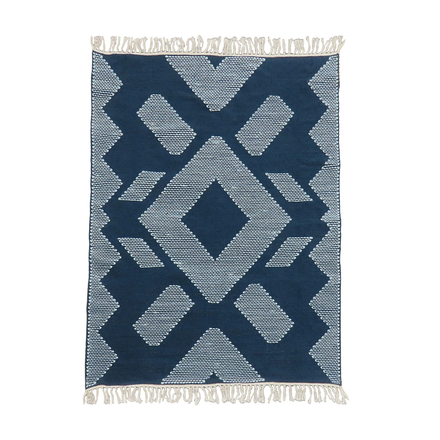 National Tree Company 4x6 Hand Woven Outdoor Rug, Indigo Blue