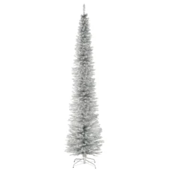 National Tree Company Artificial Christmas Tree, Silver Tinsel, Includes Stand, 9 Feet