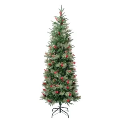 National Tree Company First Traditions Virginia Blue Pine Slim Christmas Tree With Hinged Branches, 6 Ft