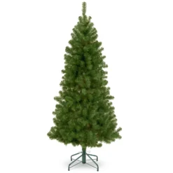 National Tree Company Artificial Christmas Tree, Canadian Grande Fir, Green, White Lights, Includes Metal Base, 7 Feet