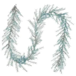 National Tree Company Pre Lit Artificial Garland, Metallic, Silver, Decorated With Multifunctional LED Lights, Plug In, Christmas Collection, 9 Feet