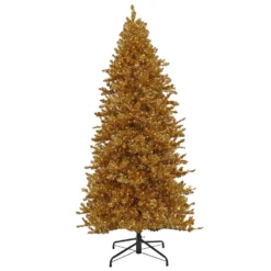 National Tree Company Pre-Lit Artificial Gold Christmas Tree, With Warm White LED Lights, Plug In, 10 Ft