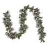 National Tree Company Pre Lit Artificial Garland, Whitter Pine, Green, Decorated With Pine Cones, Silver Berry Clusters, Warm White LED Lights, Battery Powered, Christmas Collection, 9 Feet